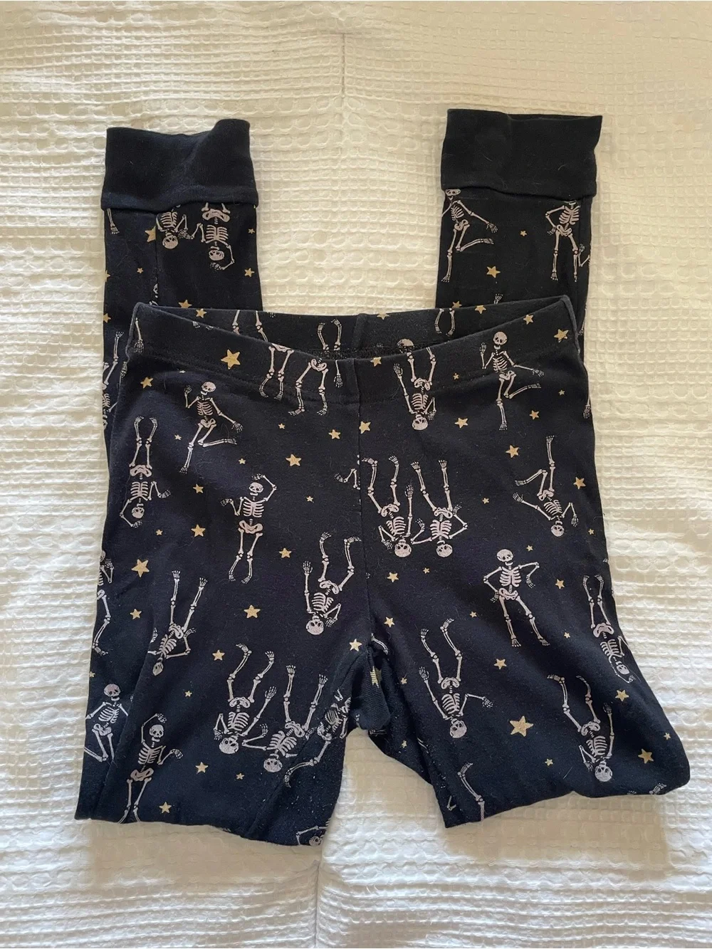 Black Skeletons & Pumpkin Kids Halloween Pajama Set XL